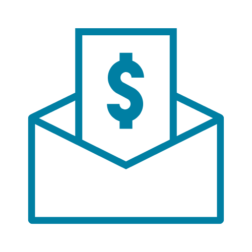 an envelope with cash